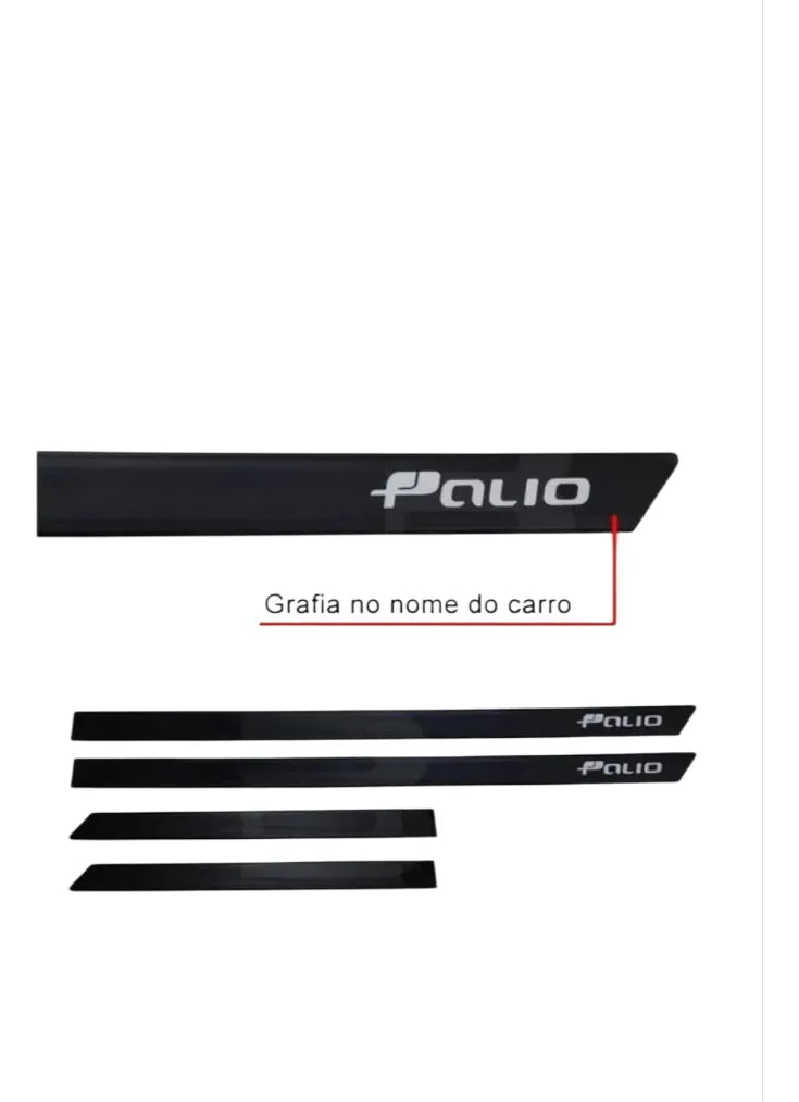 Kit Frisos Laterais Novo Palio 2012 A 2017 Preto C/ Nome