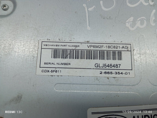 Radio Som Ford Focus  Vp6m2f18c821ag 2008 A 2013 Original
