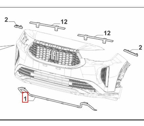 Travessa Inferior Parachoque  Fiat Fastback 2023 52172882