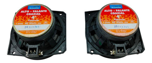 Kit Alto Falantes Traseiro Coaxiais 4 40w Fiat 7084079 Cor Preto E Cinza