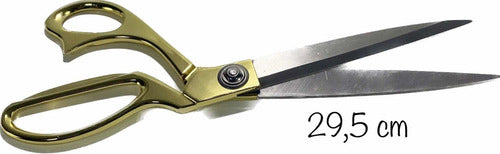 Tesoura Alfaiate Profissional Aço Inox Grande Dourada 10.5