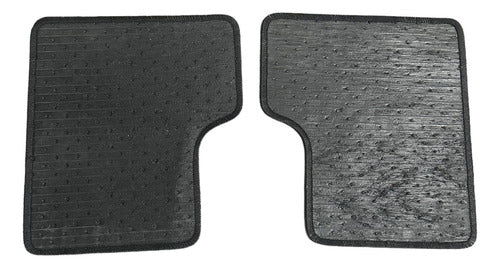 Par Tapete Traseiro Borracha Pvc Nova Strada Cab Dupla