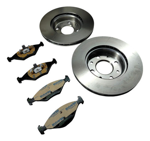 Kit Discos Pastilhas De Freio Fiat Palio 2004 2017 7088949