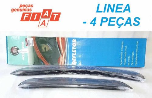 Jogo Calha Acrílica Chuva Fiat Linea Original 4 Peças