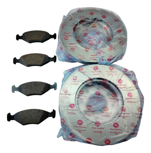 Kit Discos Pastilhas De Freio Fiat Palio 2004 2017 7088949