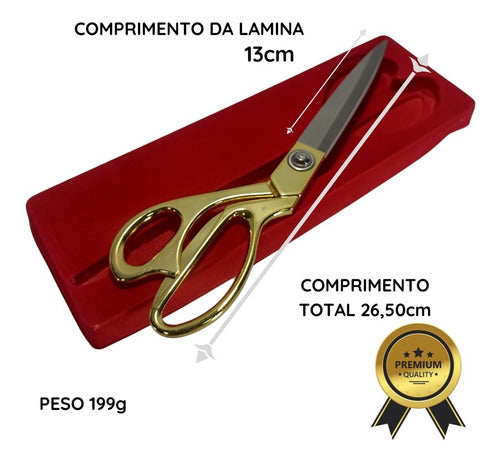 Tesoura Alfaiate Profissional Tecido Aço Inox Grande 26.5 Cm