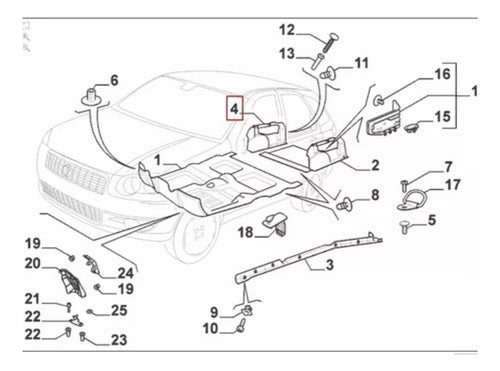 Recobrimento Direito Do Tapete Fiat Siena 08 A 17 Original