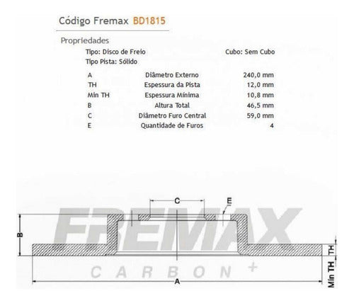 Par Disco Freio Dianteiro Bd1815  Palio Elba Fiorino Fremax