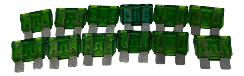 Kit 12 Fusível Lâmina 30 Amperes Linha Fiat Mta